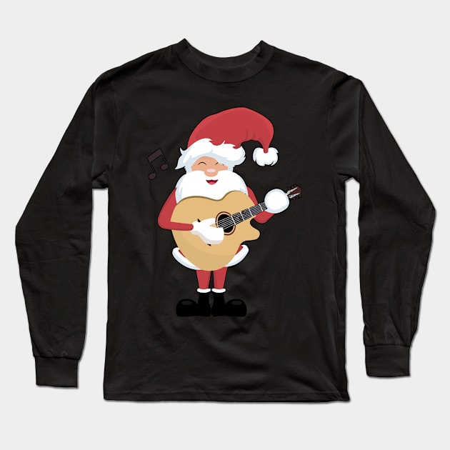 Santa Music Christmas Long Sleeve T-Shirt by AdeShirts